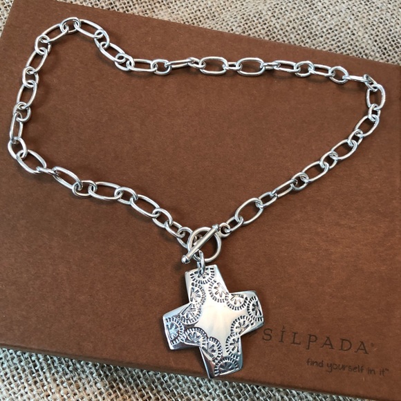 Silpada Jewelry - Classic Silpada 925 Sterling Silver Virtuosity Chunky Cross Chain Necklace